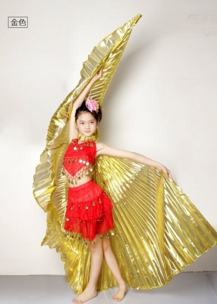 画像3: ベリーダンスキッズ007--子供用イシスウィング ゴールド (3)