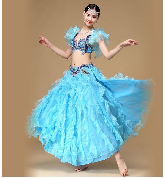 画像1: ベリーダンス衣装コスチューム -発表会用★2点セットWQ01132 (1)