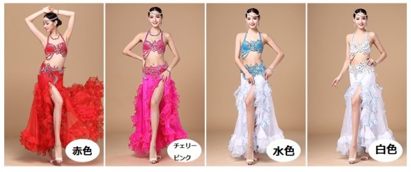 画像3: ベリーダンス衣装コスチューム--ブラ＋ベルト　２点セットWJ01092 (3)