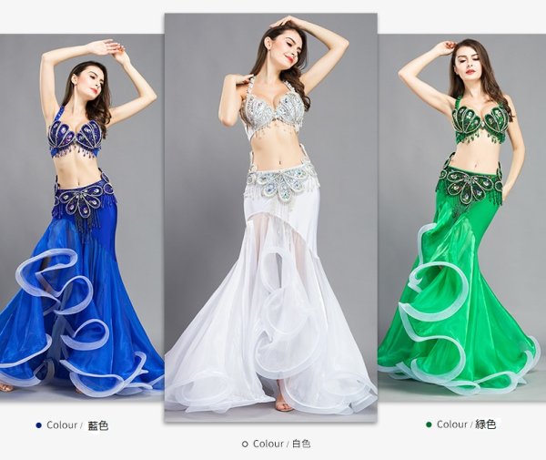 画像2: ベリーダンス衣装コスチューム--発表会用★3点セットZH8807(WY8807+6809) (2)