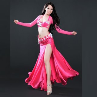ベリーダンス衣装 ブラベルトスカートセット ピンク　オーダーメイド ベリーダンス衣装 ブラベルトスカートセット ピンク オーダー
