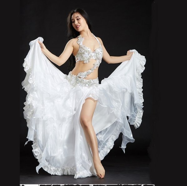 画像1: ベリーダンス衣装コスチューム --発表会用セット880# スカートD (1)
