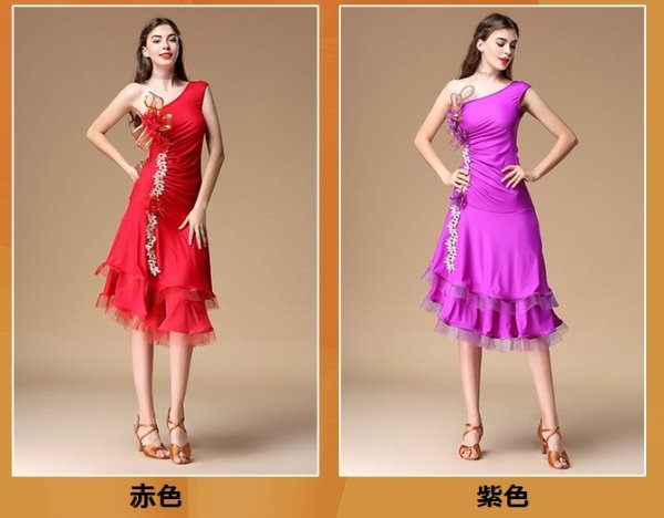 画像2: ラテンダンス 衣装 練習セット-ワンピースQ01680 (2)