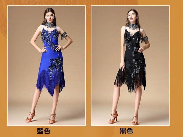 画像2: ラテンダンス 衣装 練習セット-ワンピースQ01682 (2)