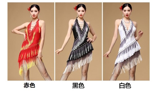 画像3: ラテンダンス 衣装 練習セット-ワンピース Q00957 (3)