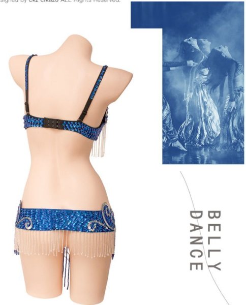 画像5: ベリーダンス衣装コスチューム--ブラ＋ベルト２点セット122495 (5)