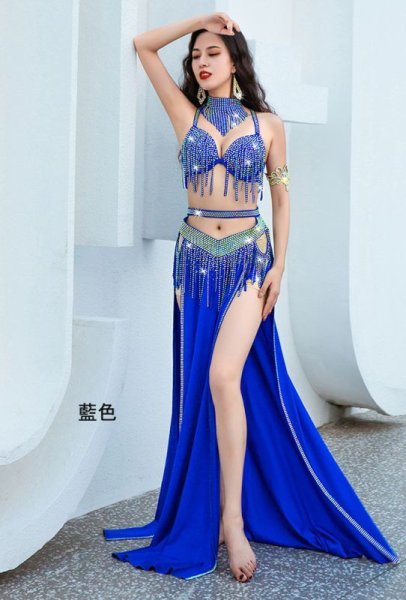 画像2: ベリーダンス衣装コスチューム--ブラ＋スカートYC098 (2)