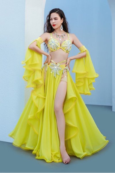 画像4: ベリーダンス衣装コスチューム--ブラ＋スカートYC099 (4)