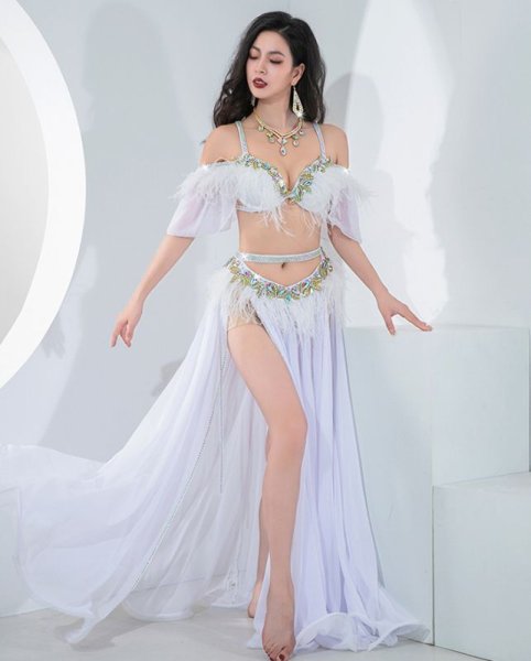 画像4: ベリーダンス衣装コスチューム--ブラ＋スカートYC105 (4)