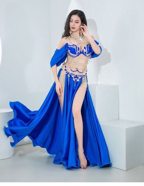 画像2: ベリーダンス衣装コスチューム--ブラ＋スカートYC107 (2)