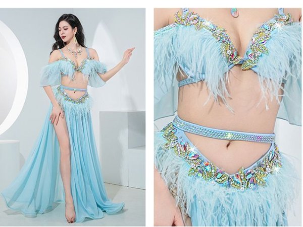 画像5: ベリーダンス衣装コスチューム--ブラ＋スカートYC105 (5)