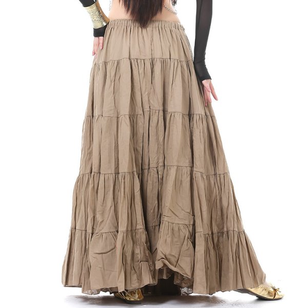 画像4: ベリーダンススカート013--[多色可」18ヤード　ロングスカート (4)