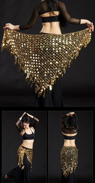 画像2: ベリーダンススカーフ--11色三角スカーフ5016 (2)