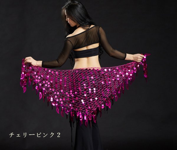 画像7: ベリーダンススカーフ--11色三角スカーフ5016 (7)