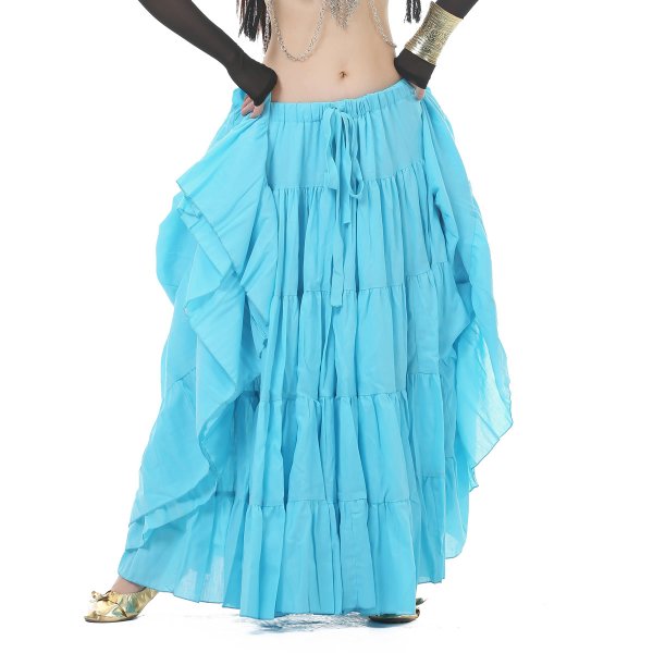 画像10: ベリーダンススカート013--[多色可」18ヤード　ロングスカート (10)