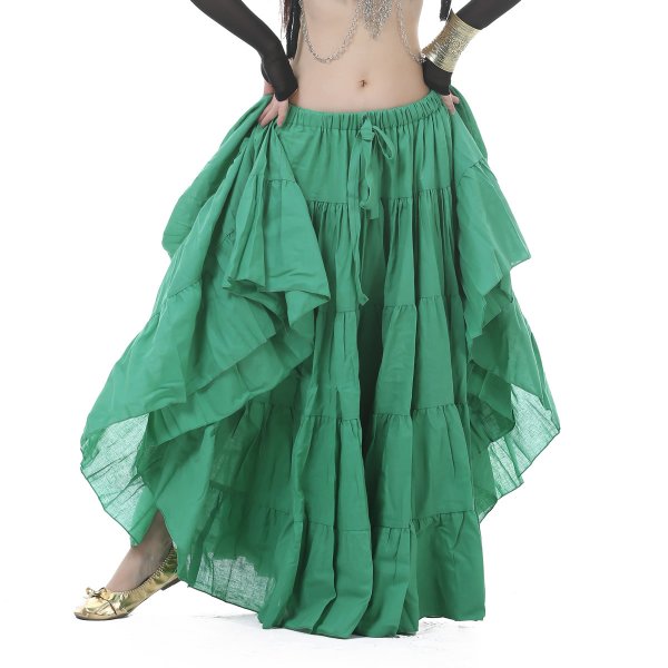 画像9: ベリーダンススカート013--[多色可」18ヤード　ロングスカート (9)