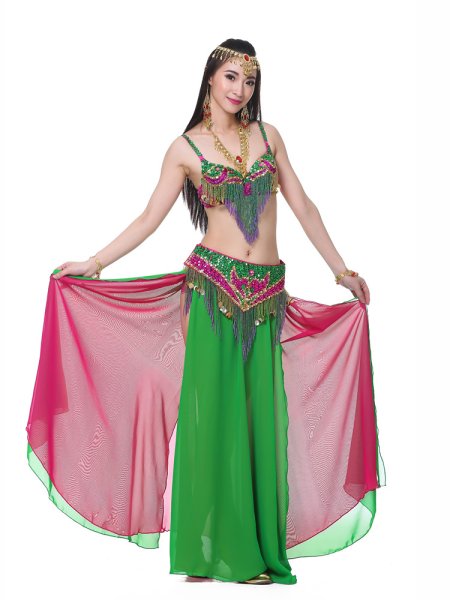 画像4: ベリーダンスコスチュームセット-ブラ+ベルト2点セット868# (4)