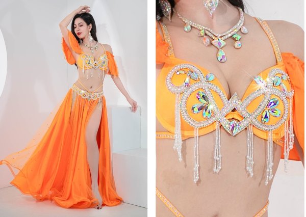 画像2: ベリーダンス衣装コスチューム--ブラ＋スカートYC103 (2)