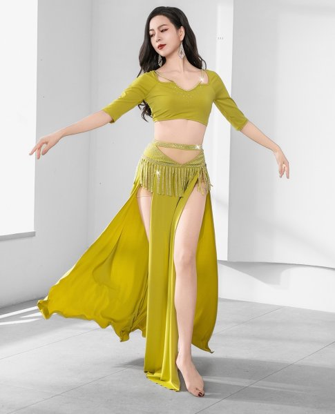 画像3: ベリーダンス練習セット-おへそ隠れる2点セットZM523 (3)