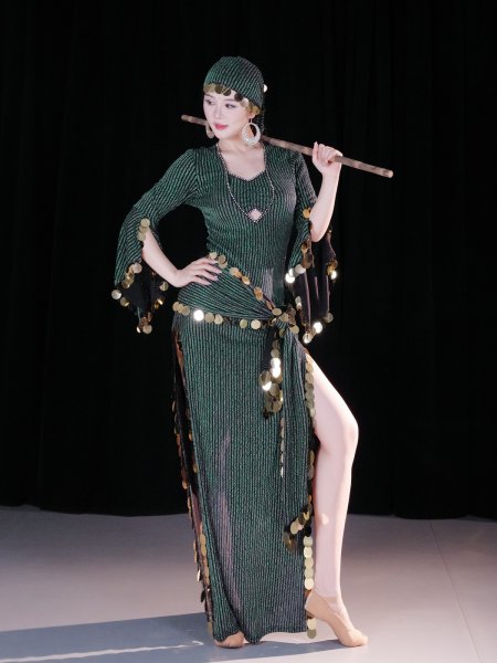 画像6: ベリーダンスコスチューム -saidiワンピース4点セット5098 (6)