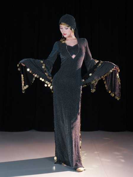 画像8: ベリーダンスコスチューム -saidiワンピース4点セット5098 (8)