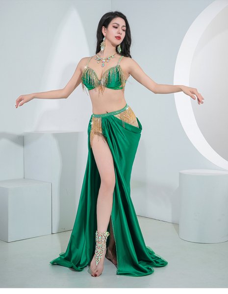 画像2: ベリーダンス衣装コスチューム--ブラ＋スカートYC113 (2)