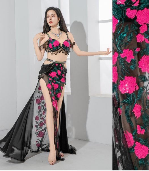 画像2: ベリーダンス衣装コスチューム--ブラ+スカートYC125 (2)