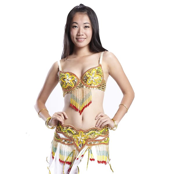 画像2: ベリーダンス衣装コスチュームS15--ブラ＋ベルト　２点セット836 (2)